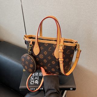 올드 플라워 장바구니 가방 양동이 가방 핸드백 여자 2025 신상 고급감 빈티