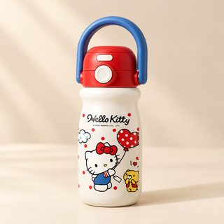 어린이 학생용 손잡이 보온병 실리콘 흡입구 휴대용 물병