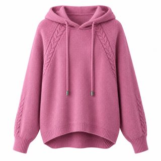 纯色套头毛衣女宽松外穿春秋2026年新款女士上衣慵懒风连帽针织衫