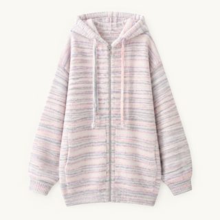 彩色拼接条纹毛衣女2026春秋冬新款设计感慵懒风女针织开衫外套潮