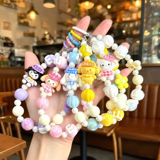 산리오 핸드메이드 비즈 스마트폰 스트랩 아크릴 휴대폰 케이스 가방 장식