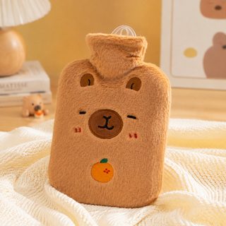 카피바라 보송한 커버 물주입식 보온 물주머니 손 배 찜질팩 850ml