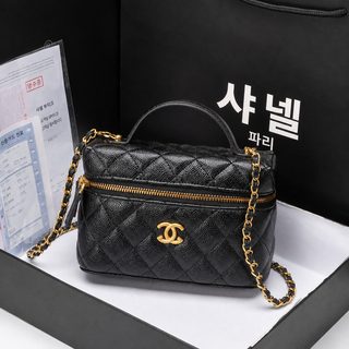 여성 천연가죽 퀼팅 체인백 미니 박스 토트백 데일리 숄더 크로스백
