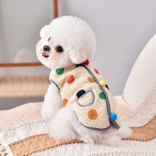 跨境宠物衣服秋冬保暖中小型狗狗衣服柯基雪纳泰迪波点马甲外套