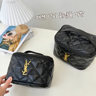 여성 대용량 알파벳 PU 화장품 파우치 여행용 손잡이 세면도구 수납가방