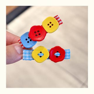 귀여운 빨강 노랑 파랑 단추 머리핀 앞머리 옆면 클립 컬러 도파민 머리핀