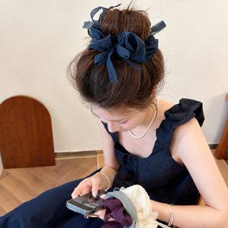 한국계 디자인 감각 리본 대장 헤어링녀 심플한 백팩 패션 고탄력 머리끈 묶음 완자 머리끈