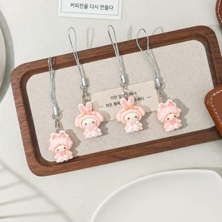 N66 새끼 양·토끼 핸드폰 스트랩 귀여운 캐릭터 가방 키링 문고리 장식