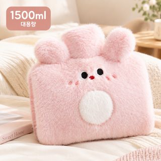 동물 캐릭터 털커버 온수주머니 1500ml 양손 보온 물주입식