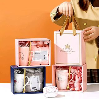 동반자 선물 세트 기업 선물 맞춤형 실용 도자기 컵 선물 상자 높은 용모치 컵 웨딩 답례