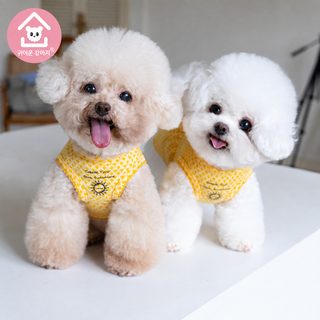 가을 겨울 강아지 원피스 하트 체크 민소매 반려견 커플룩 조끼 드레스