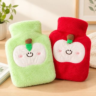 스마일 사과 소형 보온 물주머니 주입식 손발 온수 찜질팩