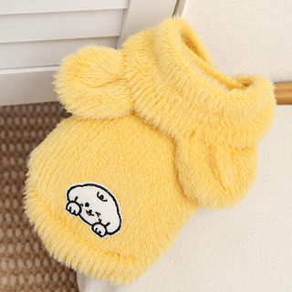모조 밍크 털 고양이 가을 겨울 후드 조끼 애완동물 강아지 옷 의류 용품 테디 비베어 털 없는 고양이 영 짧은 고양이