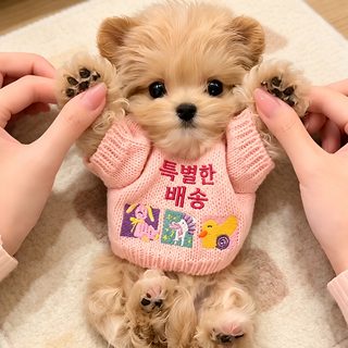 강아지 고양이 옷 소형견 자수 니트 스웨터 가을 겨울 보온 애견 의류