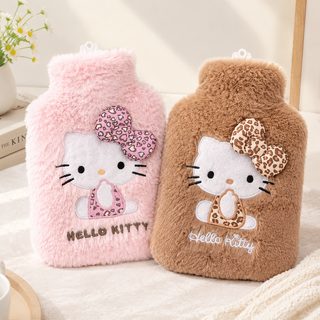 레오파드 리본 고양이 봉제 온수주머니 손발 보온 물주머니