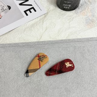 한국계 신형 잉락 체크 물방울 BB 클립 고급감 옆 앞머리 파편 머리핀 기품