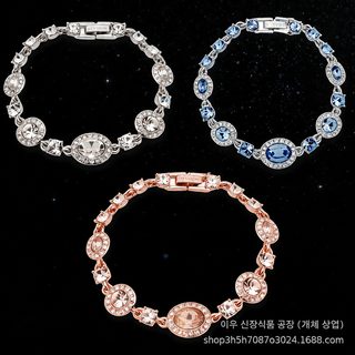 GVC 세공 고품질 광택 크리스탈 쇄석 원소 팔찌 럭셔리 백합 패션 기질 고급