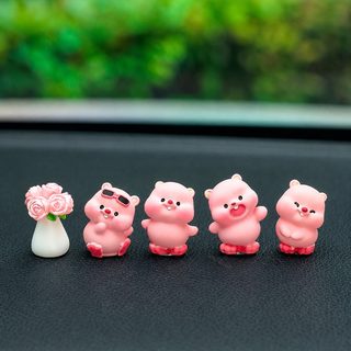 핑크 비버 루비 자동차 대시보드 장식 피규어 귀여운 카툰 차량용 인테리어