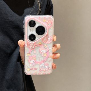 필애노 캐릭터 마그네틱 거울면 TPU 케이스 화웨이 P70 P80 Mate60 Mate70용