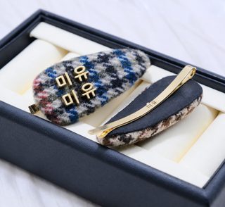 신상 머리핀 체크 사탕색 일자 클립 개성 백합 앞머리 옆면 클립 심플한 기질 머리장식