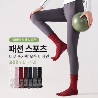 면 장통 더미 요가 양말 미끄럼 방지 헬스 필라테스 여자 무골 운동 스타킹