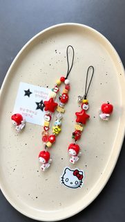 오리지널 삼려구 과일 천사 HelloKitty 구슬 꿰미 핸드폰 체인 카메라 체인 액세서리 핸드폰 끈 부품