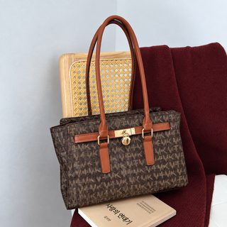 여성 클래식 모노그램 켈리백 PU 미디엄 토트백 숄더백 크로스백 데일리 가