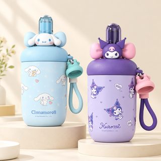 316 스테인리스 빨대 보온 텀블러 560ml 휴대용 스트랩 물병