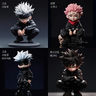 주술회전 고죠 사토루 이타도리 유지 후시구로 메구미 SD PVC 피규어 12~13cm
