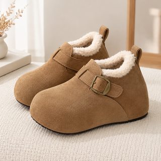 2025 겨울 여성 털안감 통굽 로퍼 5cm 키높이 방한 버켄슈즈 스노우부츠