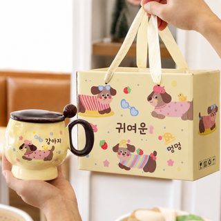 동반자 선물 실용 선물 비즈니스 세트 컵 개업 행사 고객 도자기 머그 컵 물