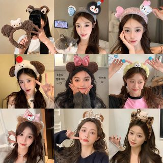 귀여운 털복숭이 고양이 헤어밴드 여성 세안 메이크업 마스크팩용 동물 캐
