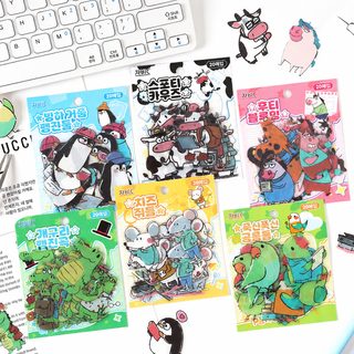 悦真动物幻想曲pet贴纸手帐贴纸 跨境手账贴纸儿童贴纸包手帐素材