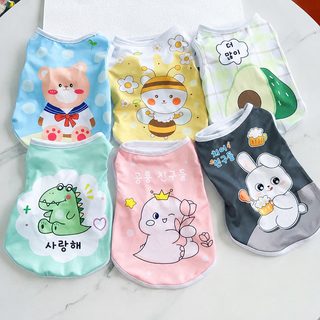 宠物衣服猫咪服饰狗狗服装宠物服饰背心式可爱卡通印花薄款通用夏