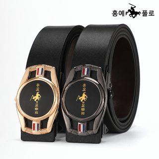바오뤄 POLO 남성용 PU 가죽 자동버클 벨트 비즈니스 정장 캐주얼 허리띠 110·