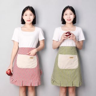 반쪽 앞치마 오염 방지 내장 음식 전용 로고 프린트 밀크티 호텔 주방 출근 작업 반신 앞치마