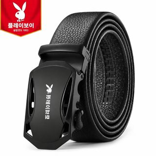 플레이보이 남성 PU 자동 버클 벨트 비즈니스 캐주얼 중년 정장 허리띠