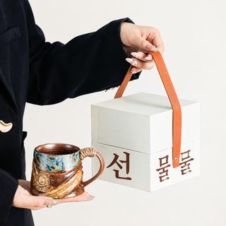 고급감 머그컵 빈티지 가마 도자기 컵 선물 동반자 선물 고급 정교한 물컵