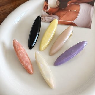 한국 심플한 버무리 오리 주둥이 클립 옆 자투리 머리핀 앞머리 머리핀 고급감 아세테이트 클립 머리핀
