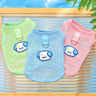 春夏季可爱镂空透气狗狗猫咪宠物猫衣服狗用品背心狗狗泰迪宠物猫