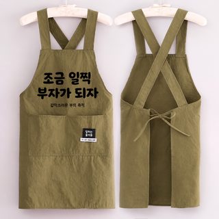 신형 앞치마 주방 방수 가정용 앞허리 오염 방지 요리 내마모 작업복 음식