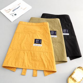 신형 물벼락 방지 반쪽 허리둘레 가정용 주방 요리 반신 앞치마 성인 음식 전용 작업복 프린트