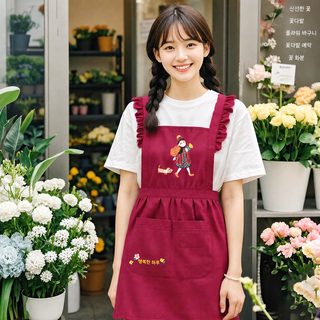 주방 가정용 오염 방지 요리 앞치마 음식 전용 꽃집 허리 물벼락 방지 작업복 한국판 여성 통기
