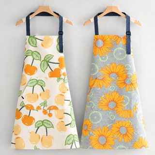 时尚小清新帆布围裙家用厨房防污透气做饭围腰新款做饭工作服女士