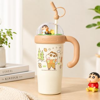 캐릭터 피규어 손잡이 빨대 텀블러 대용량 휴대용 물컵