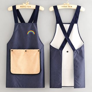 복합 방수 앞치마 주방 요리 앞허리 가정용 통기 오염 방지 작업복 패션 프린트 음식 전용 여성