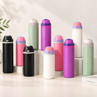 316 스테인리스 빨대 보온병 진공 이중벽 휴대용 물병