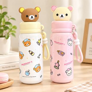 귀여운 곰돌이 316 스테인리스 보온보냉 물병 스트랩 텀블러 420ml