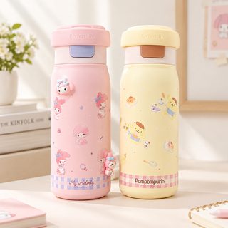 캐릭터 보온보냉 텀블러 500ml 학생용 휴대용 빨대 물병