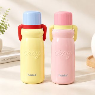 손잡이 보온보냉 물병 540ml 스테인리스 차망 빨대 텀블러